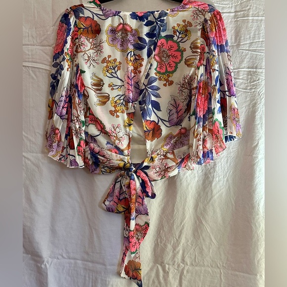 Express Multicolor Floral Wrap Blouse EUC - Picture 5 of 7